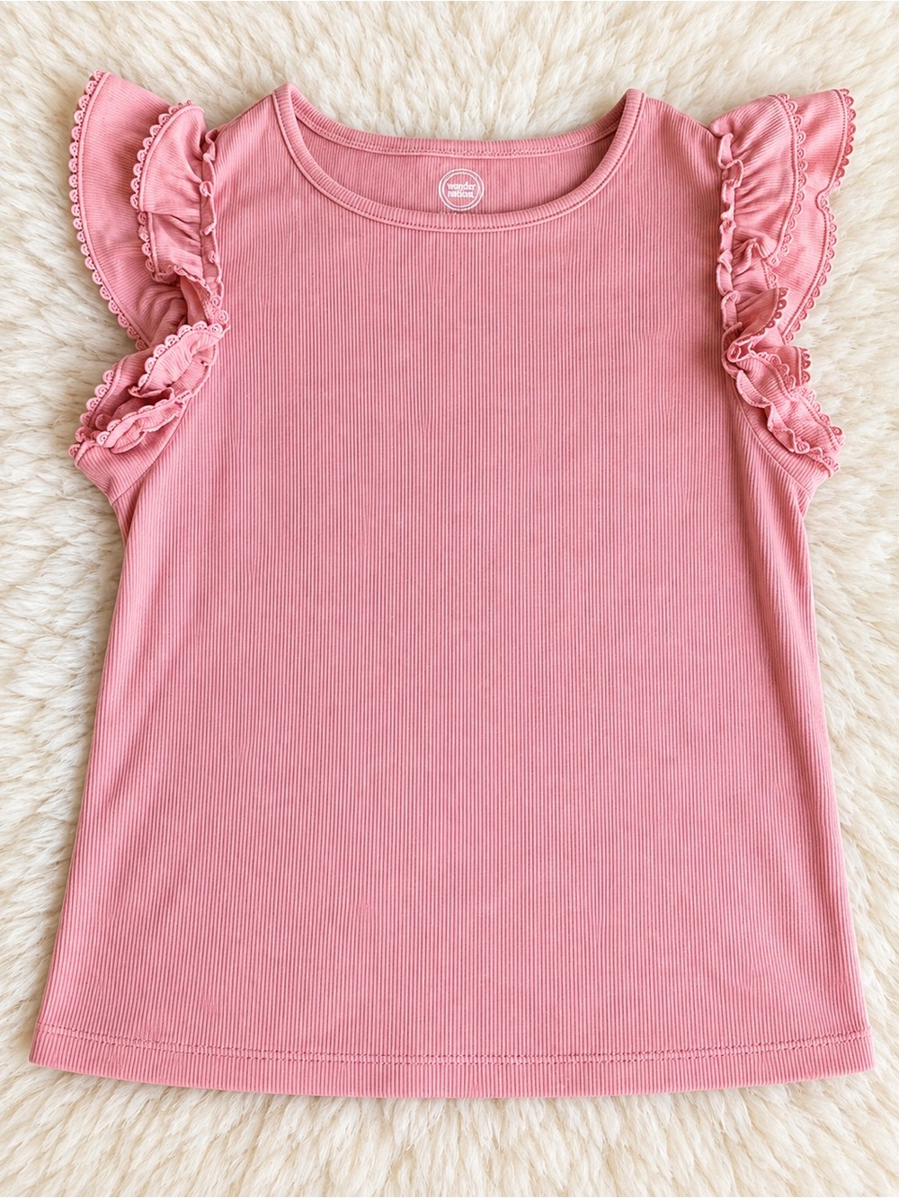 wonder nation Pink Ruffle Sleeve Tank Top